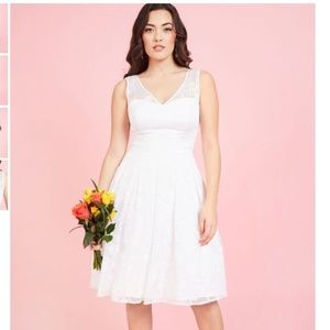 Ivory Fit and Flare Dress